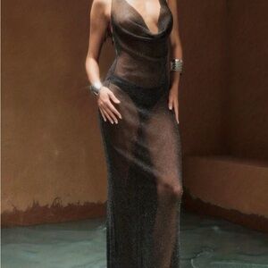 Elegant Sheer Black Gown